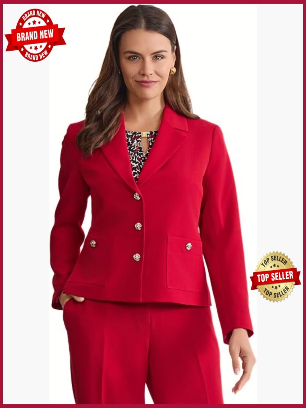 Stretch Crepe Three Button Blazer - Business Casual